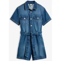 Bonprix Combinaison en jean à manches courtes