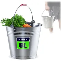 Kadax Seau en zinc pour le stockage, seau à eau en acier inoxydable de haute qualité, récipient pour arroser les plantes (8L)