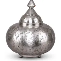Safaary Lampe à poser orientale Chadia Nickel Gold Ø 33 x 40cm