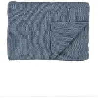 Marc O'Polo Plaid Nordic Knit Plaid Smoke Blue Coton-130 x 170 cm