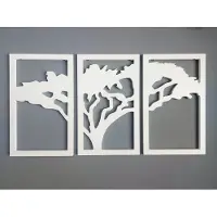 Moliland Triptyque mural, Peinture murale d'arbre africain