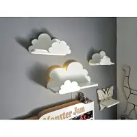 Moliland Ensemble de 3 étagères Cloud FANTASY EXTRA-Prestige, blanches avec fonction lampe