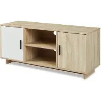 En.casa Meuble TV « Kenta » à 2 portes, 120 x 39 x 52 cm, aspect chêne Sonoma / blanc