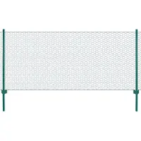 vidaXL Clôture grillagée avec poteaux acier 25 x 1 m Vert