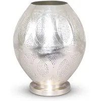 Safaary Lampe à poser orientale Meryama Silver Ø 26 x 32cm