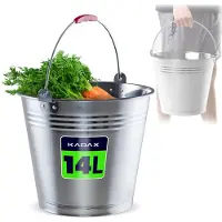 Kadax Seau en zinc pour le stockage, seau à eau en acier inoxydable de haute qualité, récipient pour arroser les plantes (14L)