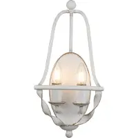QUOIZEL Applique industrielle nordique Bradbury en acier blanc vieilli, 2 lampes, E14