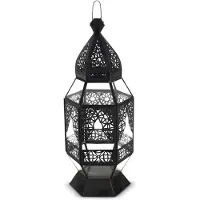 Safaary Lanterne Marocaine Noir Ambre Ø 17 x 45cm