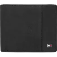 Tommy Hilfiger Porte-monnaies 'Flag Plaque Bifold Flap' noir