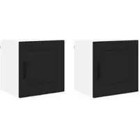 vidaXL Armoire murale PORTO, lot de 2, noir, 40 x 31 x 40 cm, aggloméré