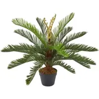 Homescapes Cycas plante verte artificielle en pot, 75 cm