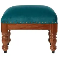 Homescapes Repose-Pieds Rectangulaire En Velours Vert Émeraude