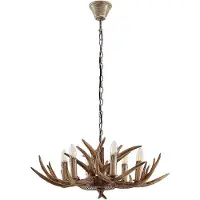LINDBY Suspension , Tejask, dimmable, Brun / rouille, Salon / séjour, Plastique, Rustique