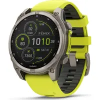 Garmin - Montre GPS - Fenix 8 Solar 47mm Sapphire Solar Graphite en Titane - Jaune