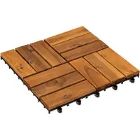 Atmosphera Lot de 9 dalles en acacia - 30 x 30 cm