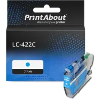 PrintAbout Cartouche compatible pour Brother LC-422C - Cyan