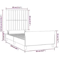 vidaXL Cadre de lit sans matelas noir 80x200 cm Tissu