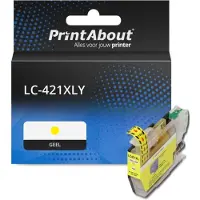 PrintAbout Cartouche compatible pour Brother LC-421XLY - Jaune - Grande capacité