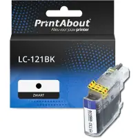 PrintAbout Cartouche compatible pour Brother LC-121BK - Noir