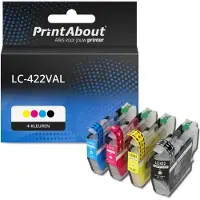 PrintAbout Cartouche compatible pour Brother LC-422VAL - 4 couleurs - Multipack