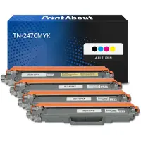 PrintAbout Toner compatible pour Brother TN-247CMYK - 4 couleurs - Grande capacité - Multipack