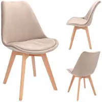 Jumi , chaise profilée confortable, modèle BARI, idéale pour la cuisine, le salon ou la salle à manger, de couleur beige