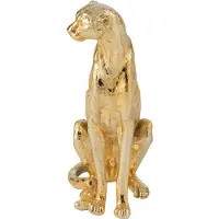 J-Line Léopard debout Polyresin doré Small