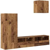 vidaXL : Supports muraux pour téléviseur, 4 pièces, en bois recyclé