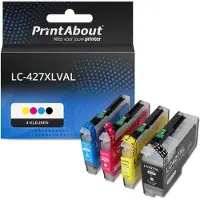PrintAbout Cartouche compatible pour Brother LC-427XLVAL - 4 couleurs - Grande capacité - Multipack