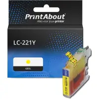 PrintAbout Cartouche compatible pour Brother LC-221Y - Jaune