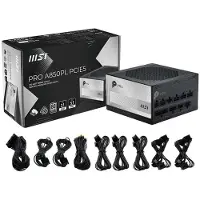 MSI Alimentation PC modulaire PRO A850PL PCIE5 850 W 80 PLUS Platinum Noir