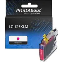 PrintAbout Cartouche compatible pour Brother LC-125XLM - Magenta - Grande capacité