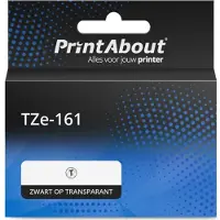 PrintAbout Ruban compatible pour Brother TZe-161 - (36 mm) - Noir sur transparent