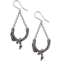 Alchemy Gothic Boucles d'oreilles Gothic de - Dragon`s Lure Danglers - pour Femme - couleur argent - Taille Standard