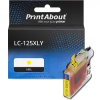 PrintAbout Cartouche compatible pour Brother LC-125XLY - Jaune - Grande capacité