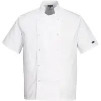 Portwest Veste de cuisine Cumbria manches courtes Blanc S
