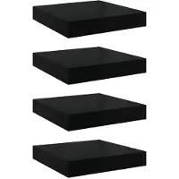vidaXL Étagère murale flottante 4 pcs Noir brillant 23x23,5x3,8 cm MDF