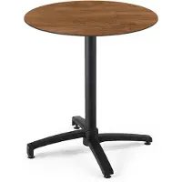 Oviala Table bistrot de jardin ronde inclinable 70 cm 4 places chêne foncé - Opera