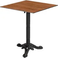 Oviala Table bistrot de jardin carrée inclinable 60 cm 4 places chêne foncé - Opera