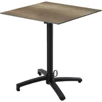 Oviala Table bistrot de jardin carrée inclinable 60cm 4 places chêne fumé - Opera