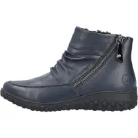 Rieker Chaussures de randonnée pour femmes , bottes, fermeture éclair, noir, style décontracté