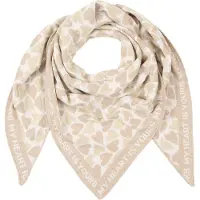 Zwillingsherz Foulard 'Love is Love' beige / beige chiné / blanc