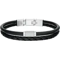 Fossil Bracelet 'Machine' noir / argent