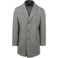 Suitable Manteau Mix Laine Pepita Pepper Grey Gris taille 50