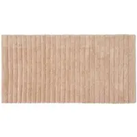 Homescapes Tapis de bain beige rayures en relief 100% coton 1500 g/m² - 50 X 100 cm