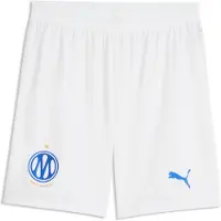 Puma Short de foot Olympique Marseille, réplique du maillot domicile, saison 26/27, couleur blanche, taille L (homme)
