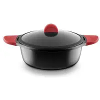 Castey Casserole à induction 28cm avec couvercle Casseroles Haute qualité Casserole Cuisson