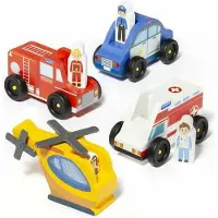MOLTO Set 4 Wood Trucks Clair Enfants