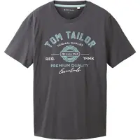 Tom Tailor T-Shirt bleu ciel / gris foncé / blanc naturel