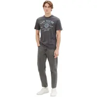 Tom Tailor T-Shirt bleu ciel / gris foncé / blanc naturel